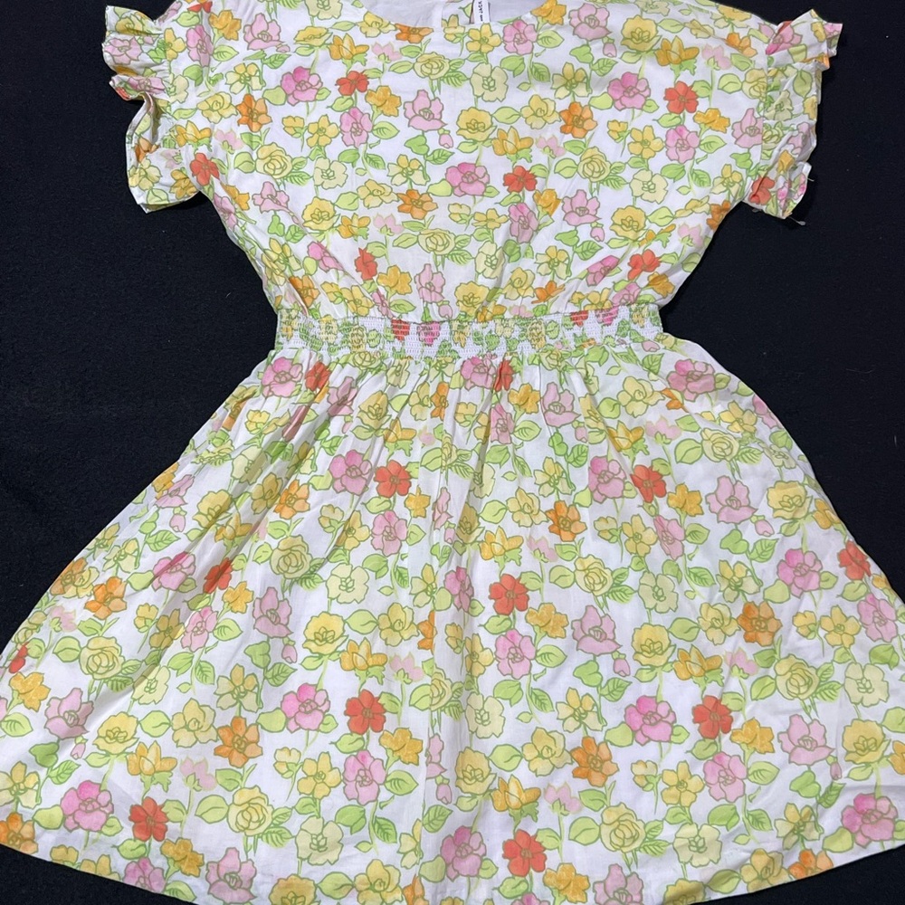 Janie and Jack Pink and Yellow Ruffled Tiered Sundress